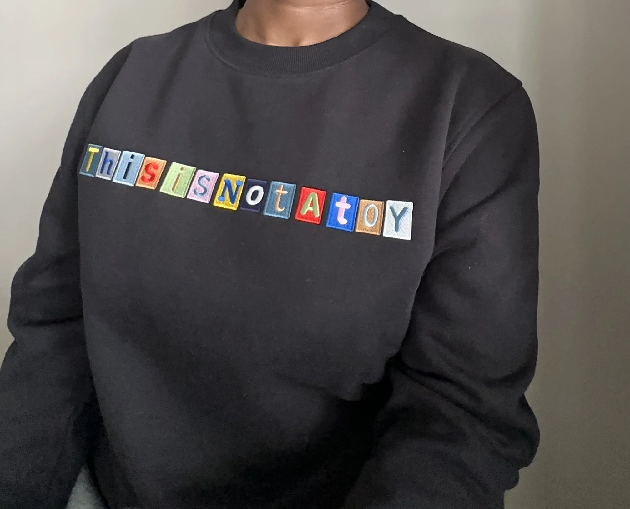 Text Embroidered Sweatshirt