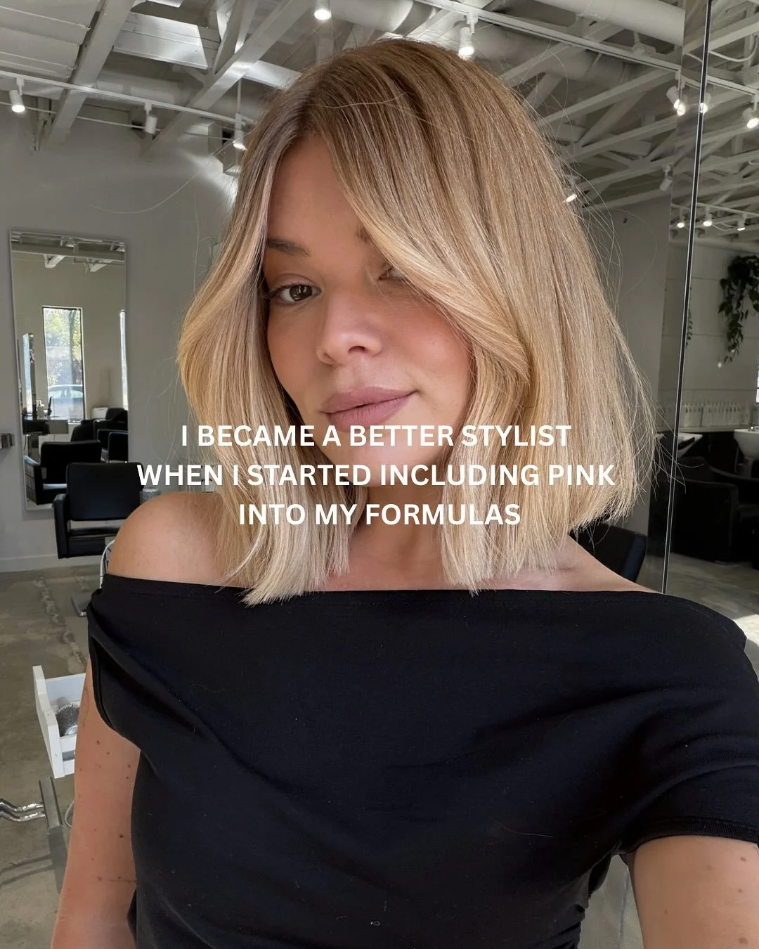 9.5-98 has been a holy grail for my warm formulas. It all started when a few of my clients were struggling with a greenish tone to their hair. We determined that there must be an access amount of mineral build up in their water pipes that has been ca