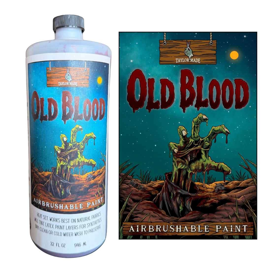 32 oz airbrushable textile paint in "Old Blood" color