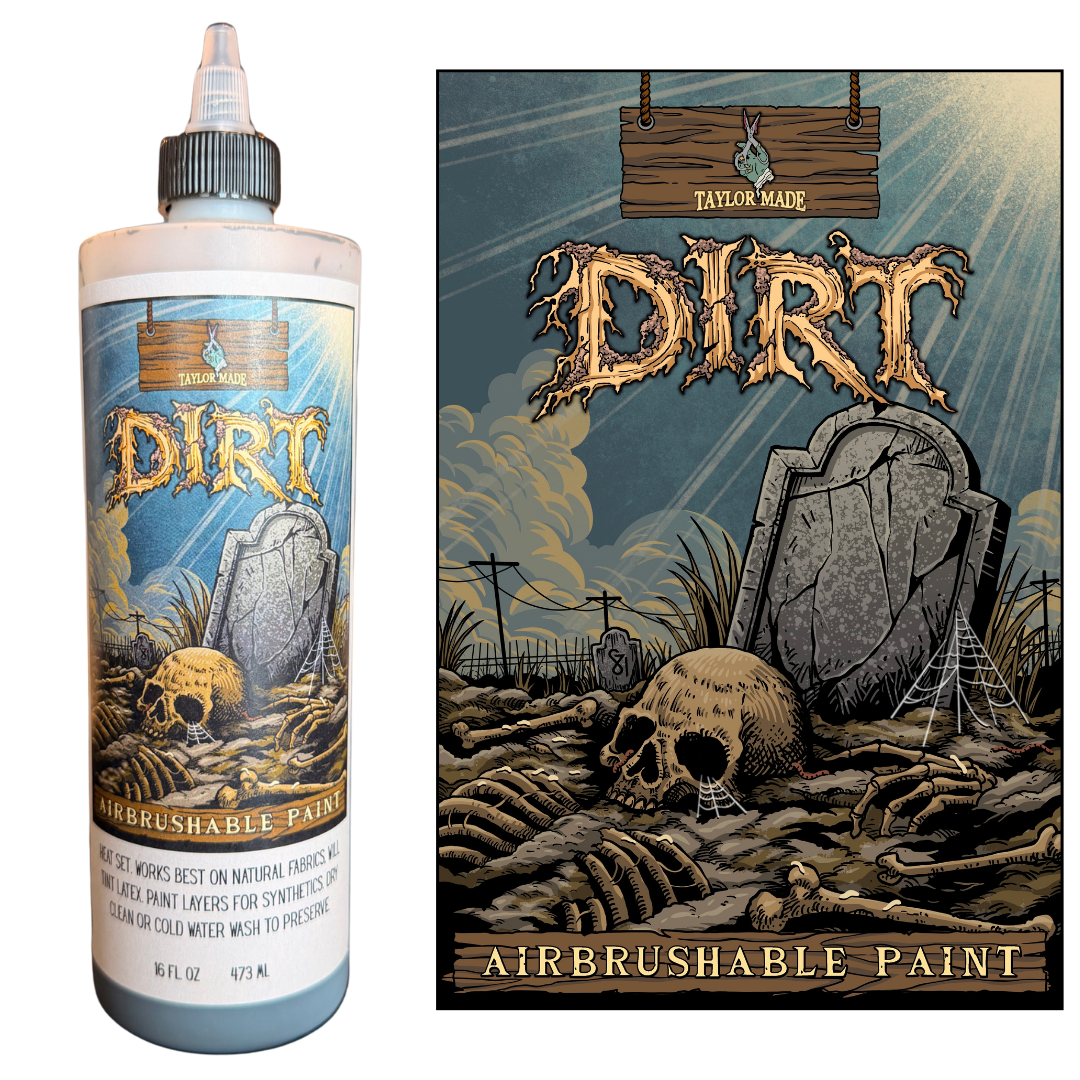 16 oz airbrushable textile paint in "Dirt"