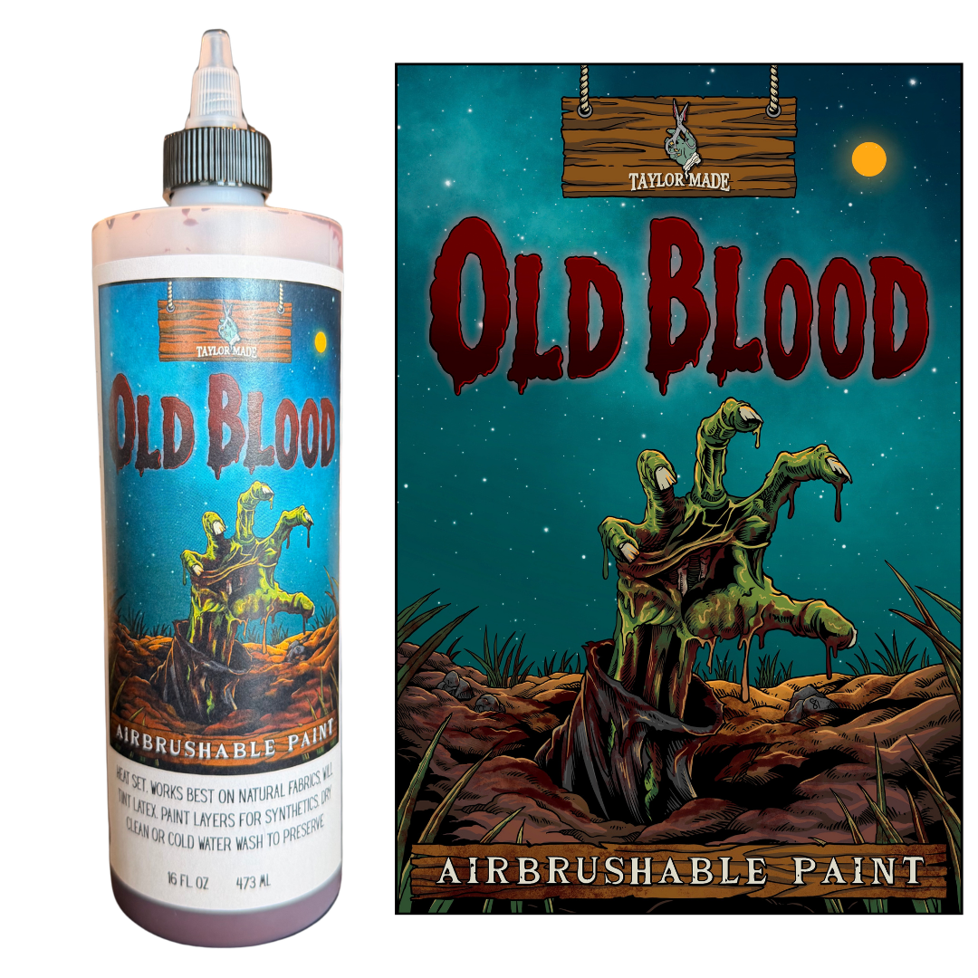 16 oz airbrushable textile paint in "Old Blood" color