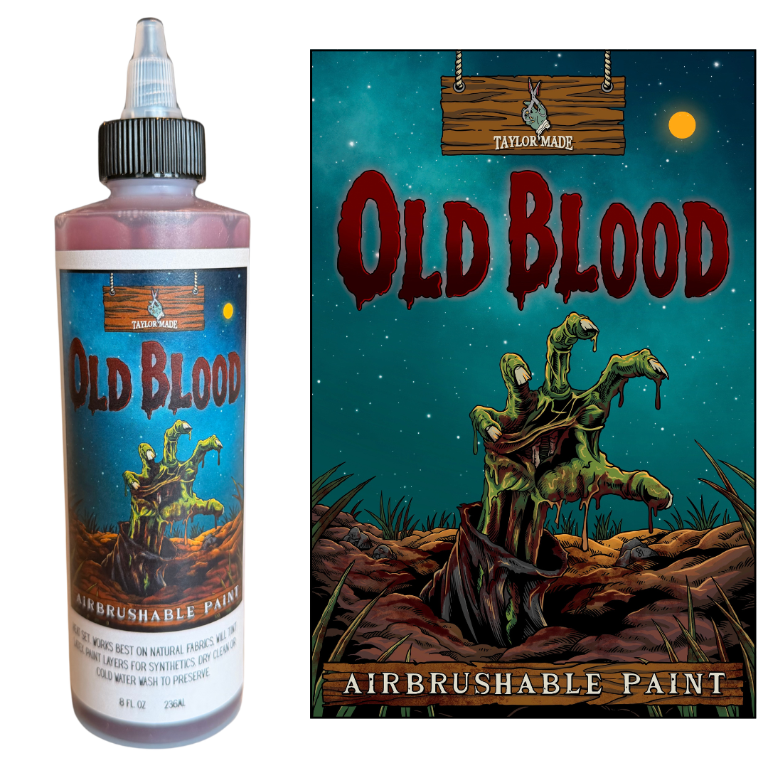 8oz airbrushable textile paint in "Old Blood"