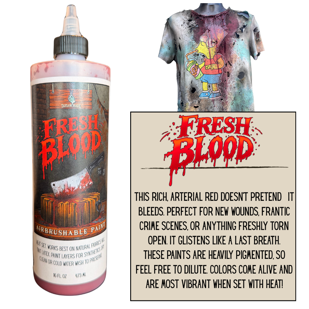 Product details for "Fresh Blood" airbrushable costume paint