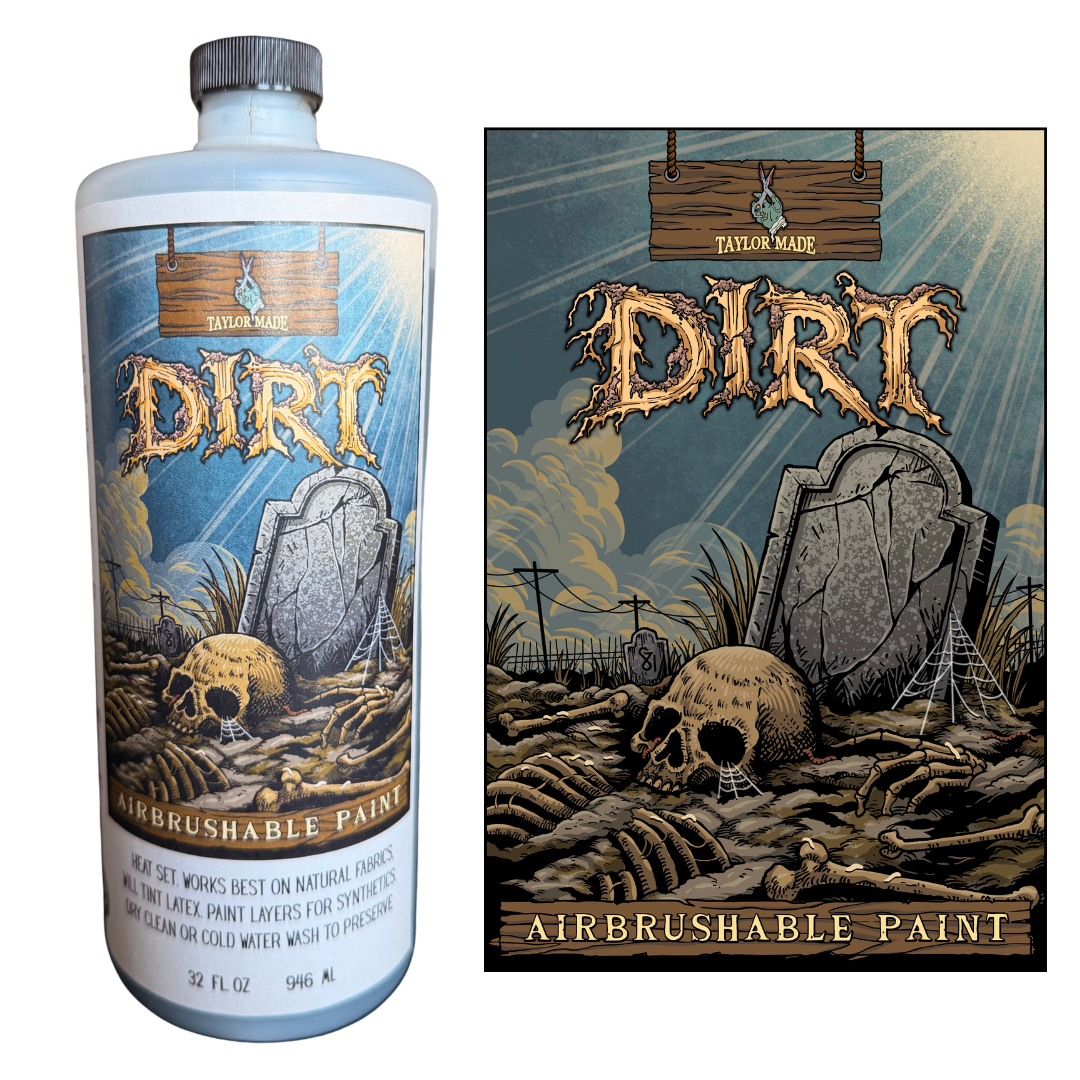 32 oz airbrushable textile paint in "Dirt" color