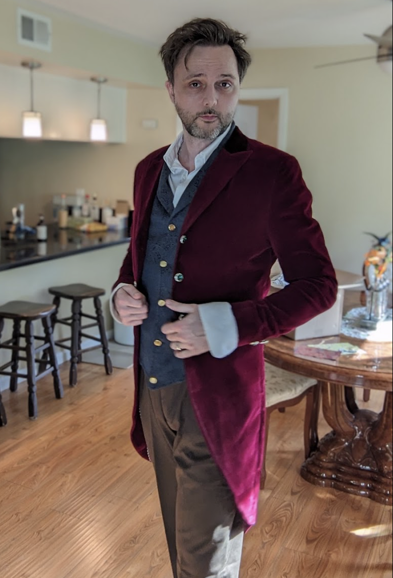 man in custom smoking jacket
