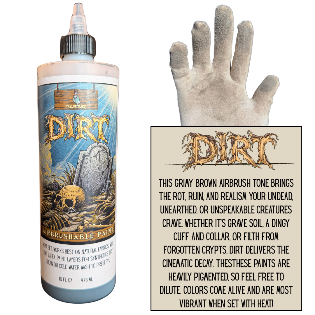 16 oz Dirt color airbrushable textile paint details
