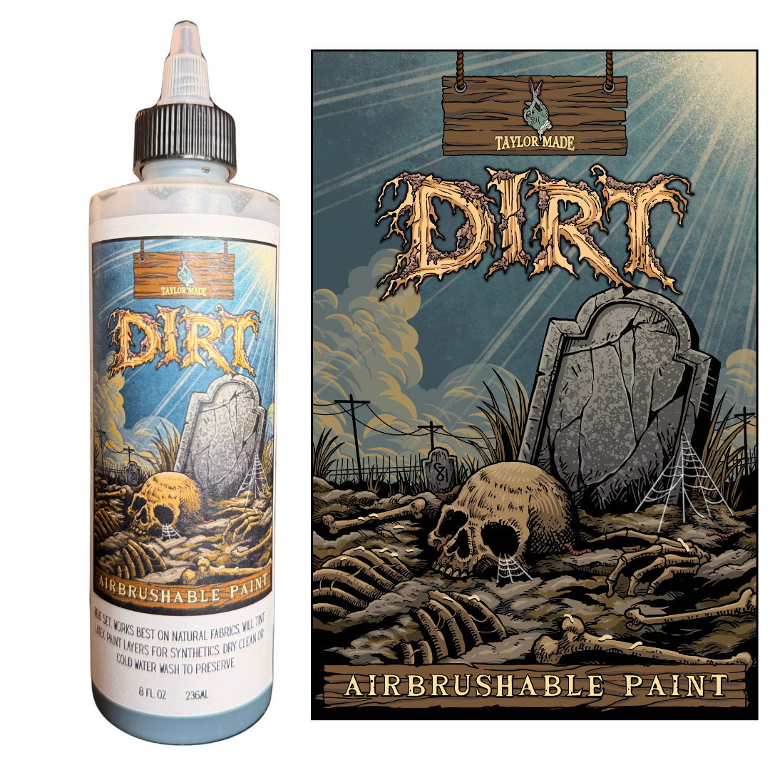8oz airbrushable textile paint in "Dirt"