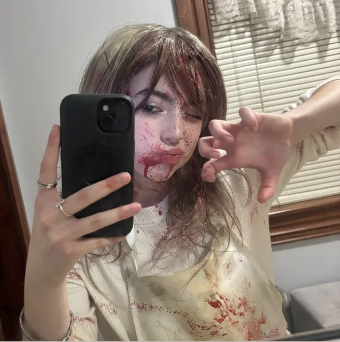 bloody zombie wig