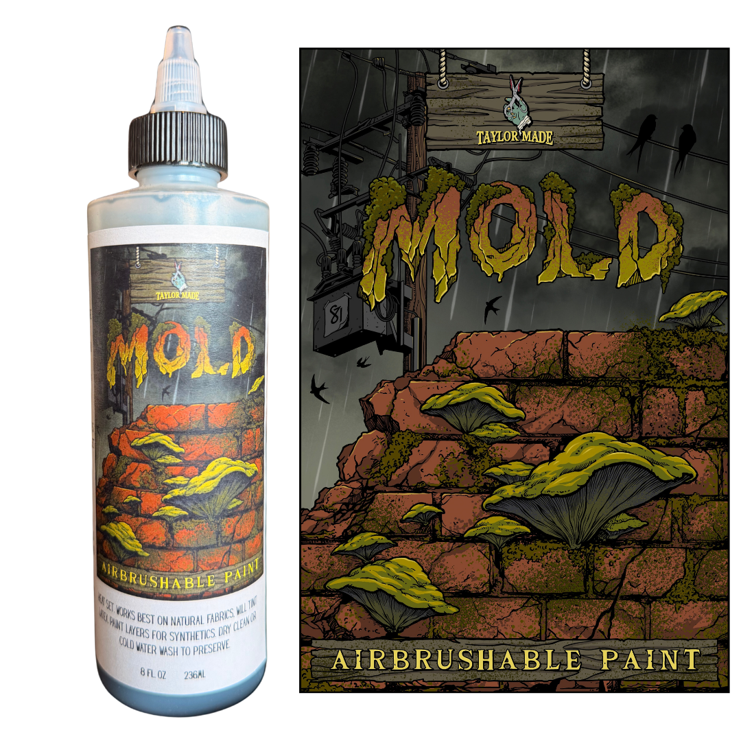 8oz airbrushable textile paint in "Mold"