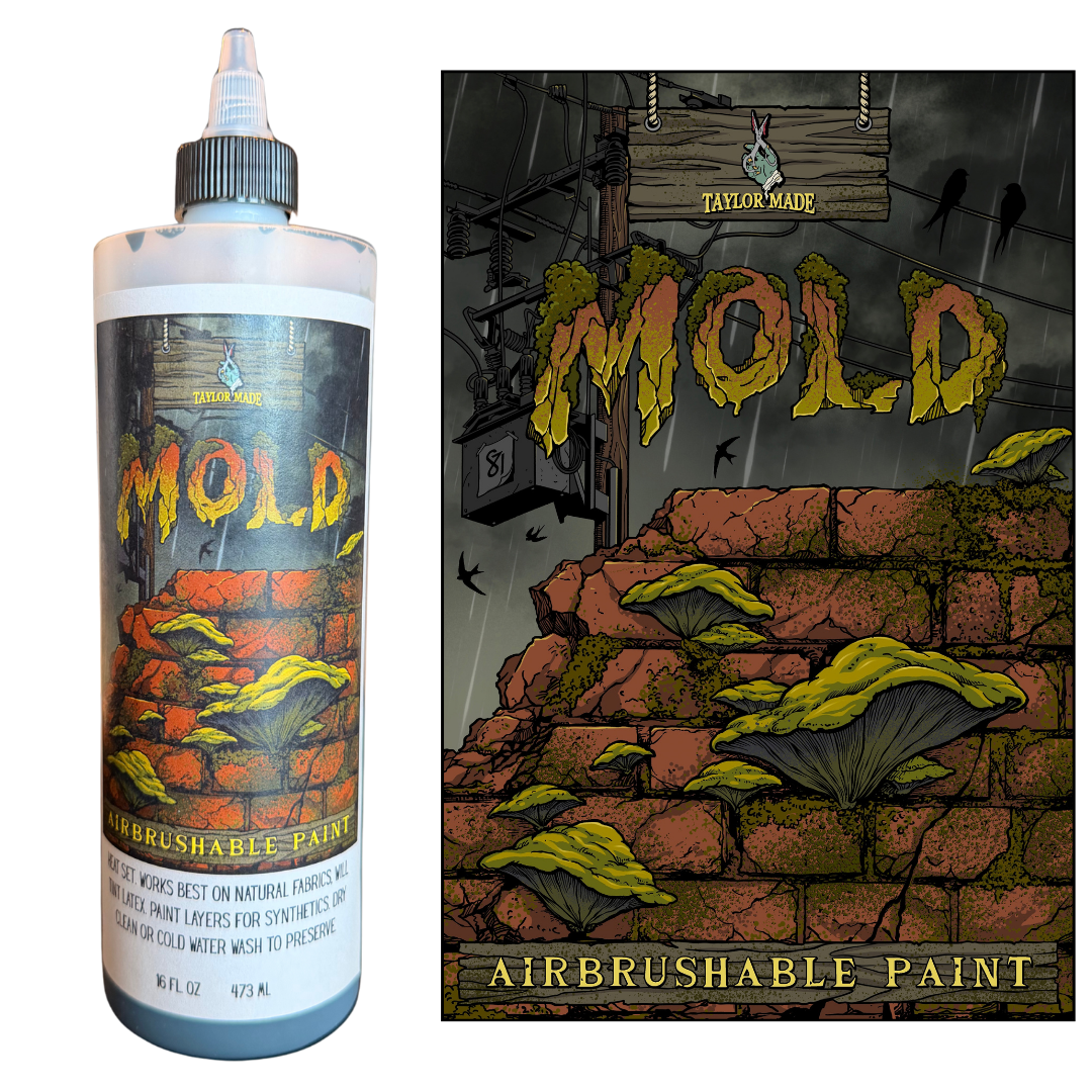 16 oz airbrushable textile paint in "Mold"