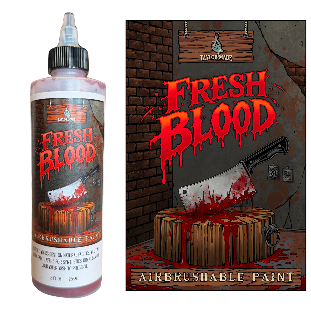 8oz airbrushable textile paint in "Fresh Blood"