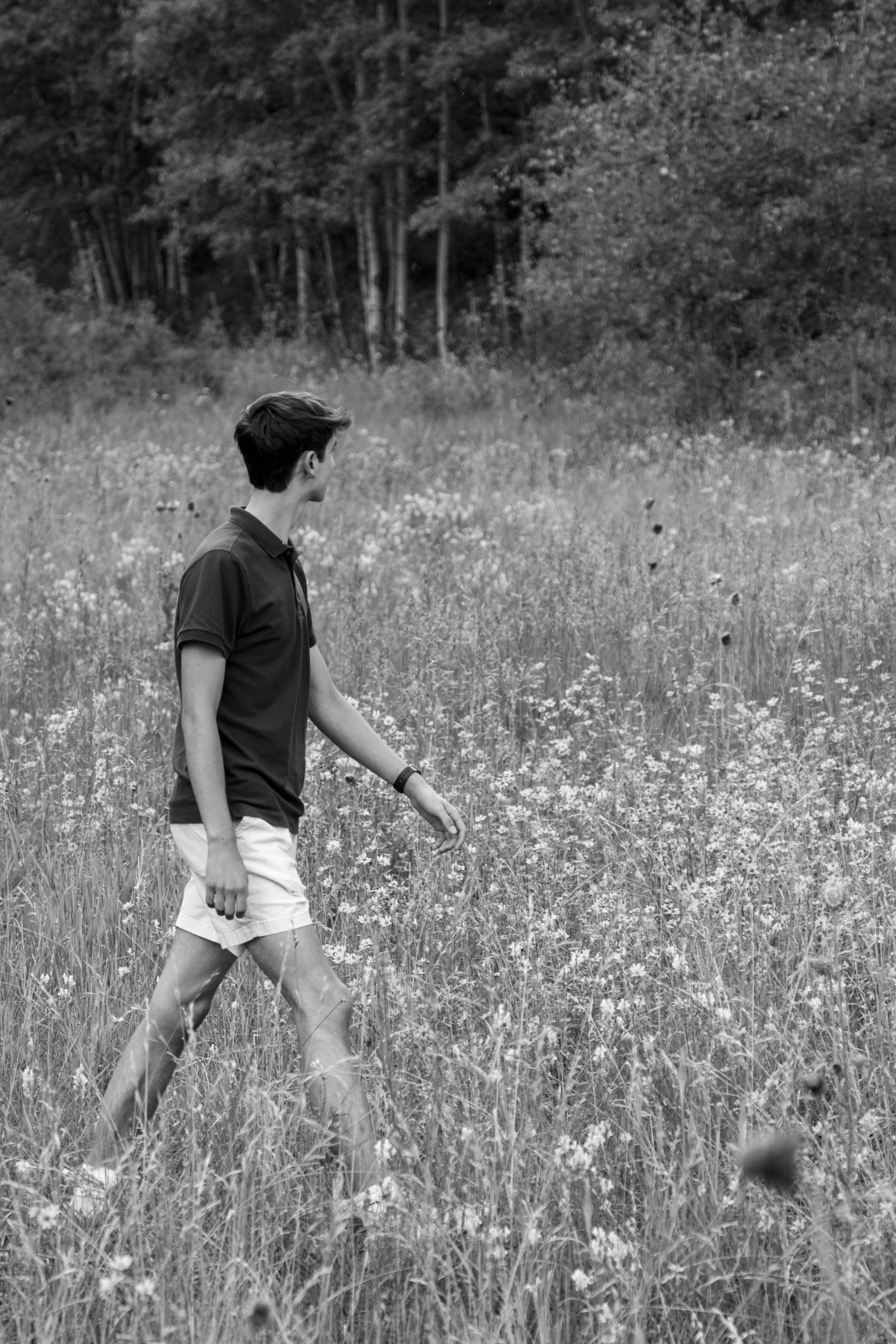 Judah Walking in Flowers B&W.jpg