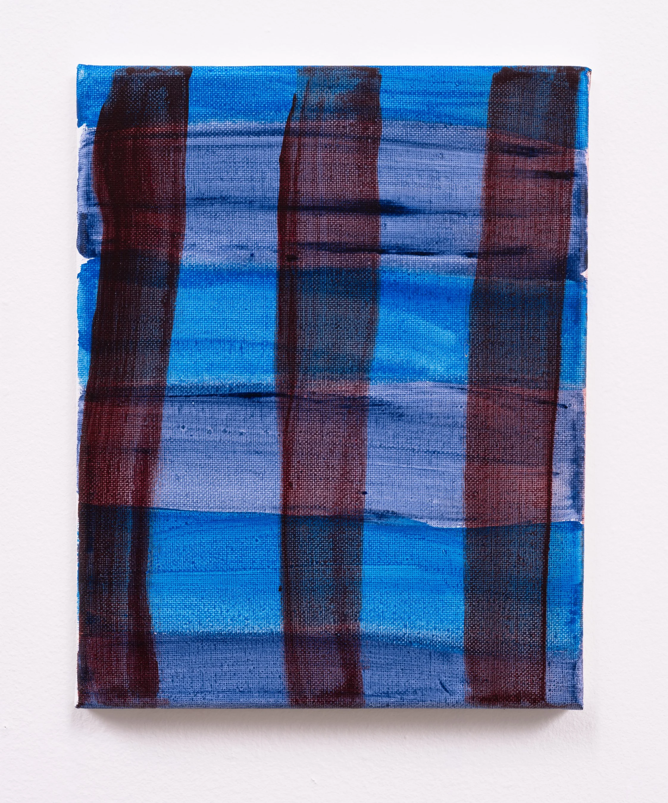 Blue Grid, 10" x 8", acrylic on canvas, 2025.