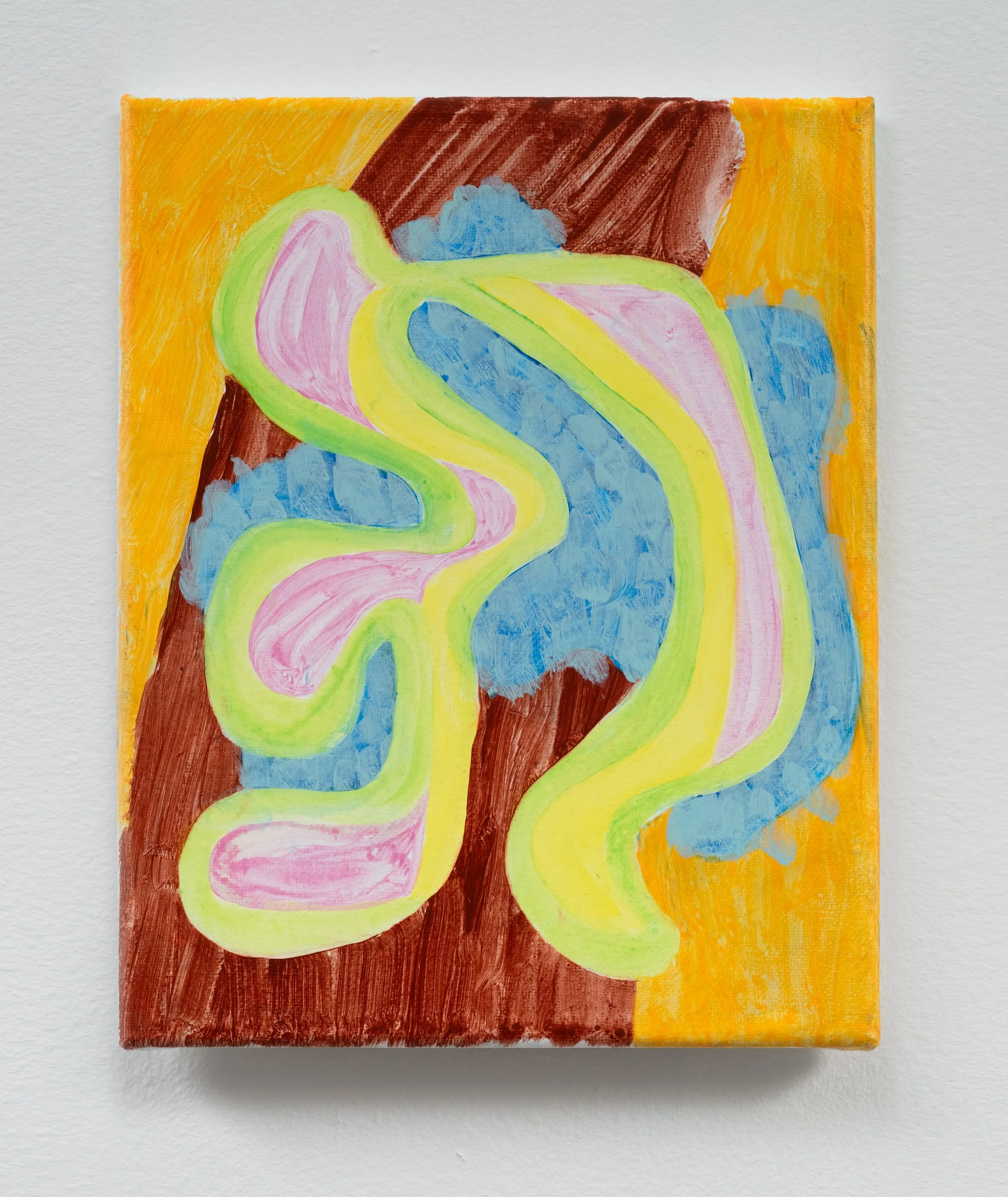 Figure with Fungus, 10" x 8", acrylic on canvas, 2025.