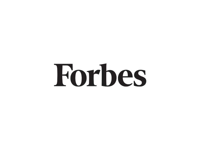 Forbes logo in black and white with a stylized letter F.