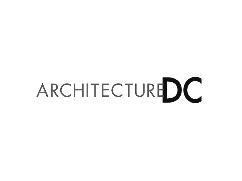 Logo with the words "ARCHITECTURE DC" in black and gray text on a white background.