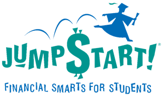 Logo featuring the words 'Jump $tart!' with a silhouette of a person jumping over the text, and the tagline 'Financial Smarts for Students'.