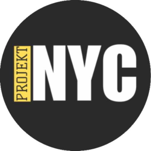 Circular logo with a black background, yellow vertical bar with the word 'PROJECT', and large white letters 'NYC'.