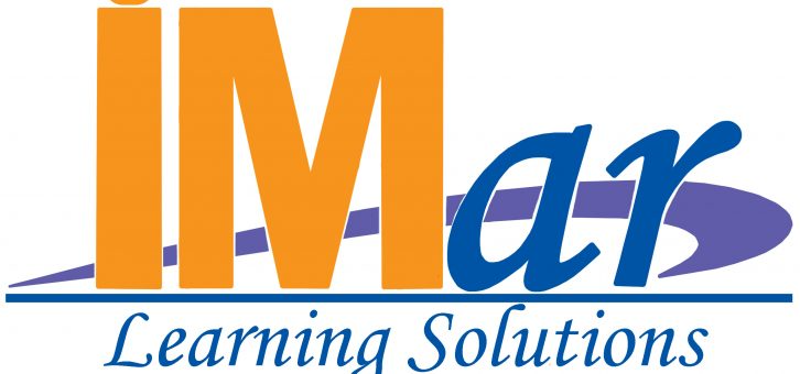Logo for IMar Learning Solutions featuring orange 'IM' and blue 'ar' with purple swoosh and blue text.