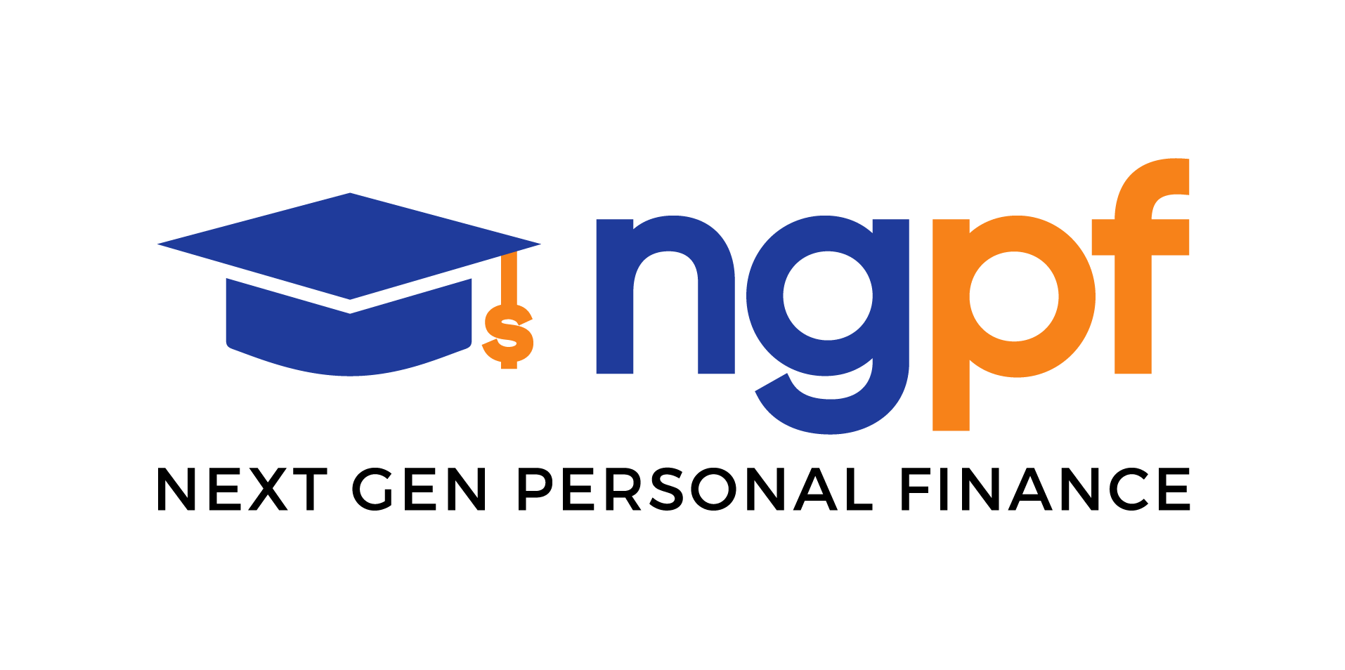 A logo with a blue graduation cap and dollar symbol on the left, and the text 'npt' with 'np' in blue and 'f' in orange, suggesting education financing or student loan services.