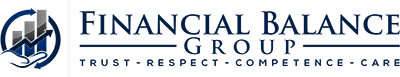 Financial Balance Group logo with rising bar chart icon and tagline “Trust · Respect · Competence · Care”