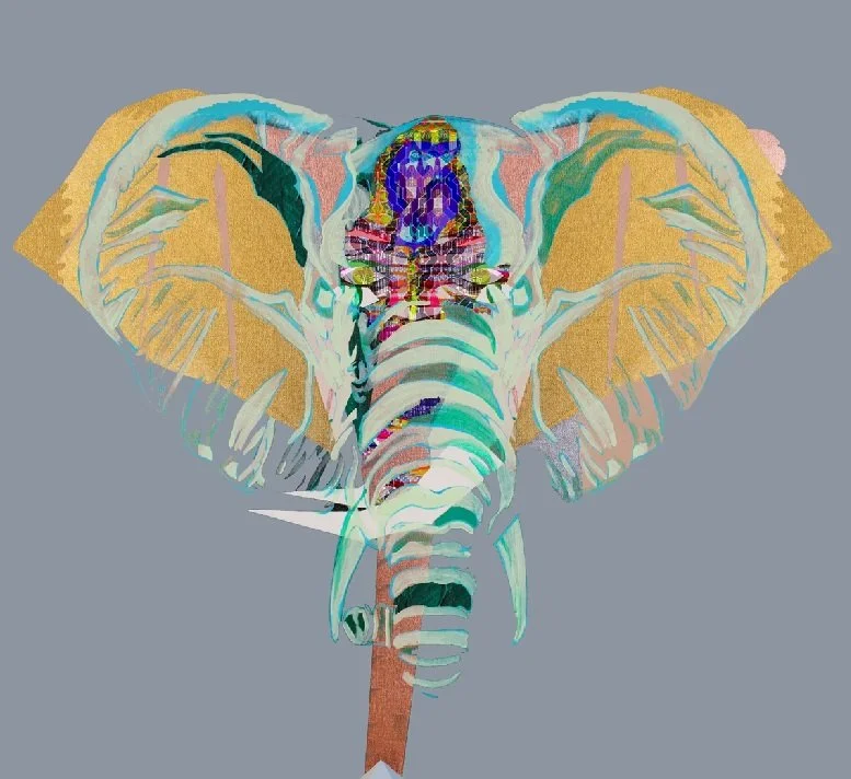 " Ele - gent "     Medium: Acrylic paint & graphic design     45"W X 41.6"H