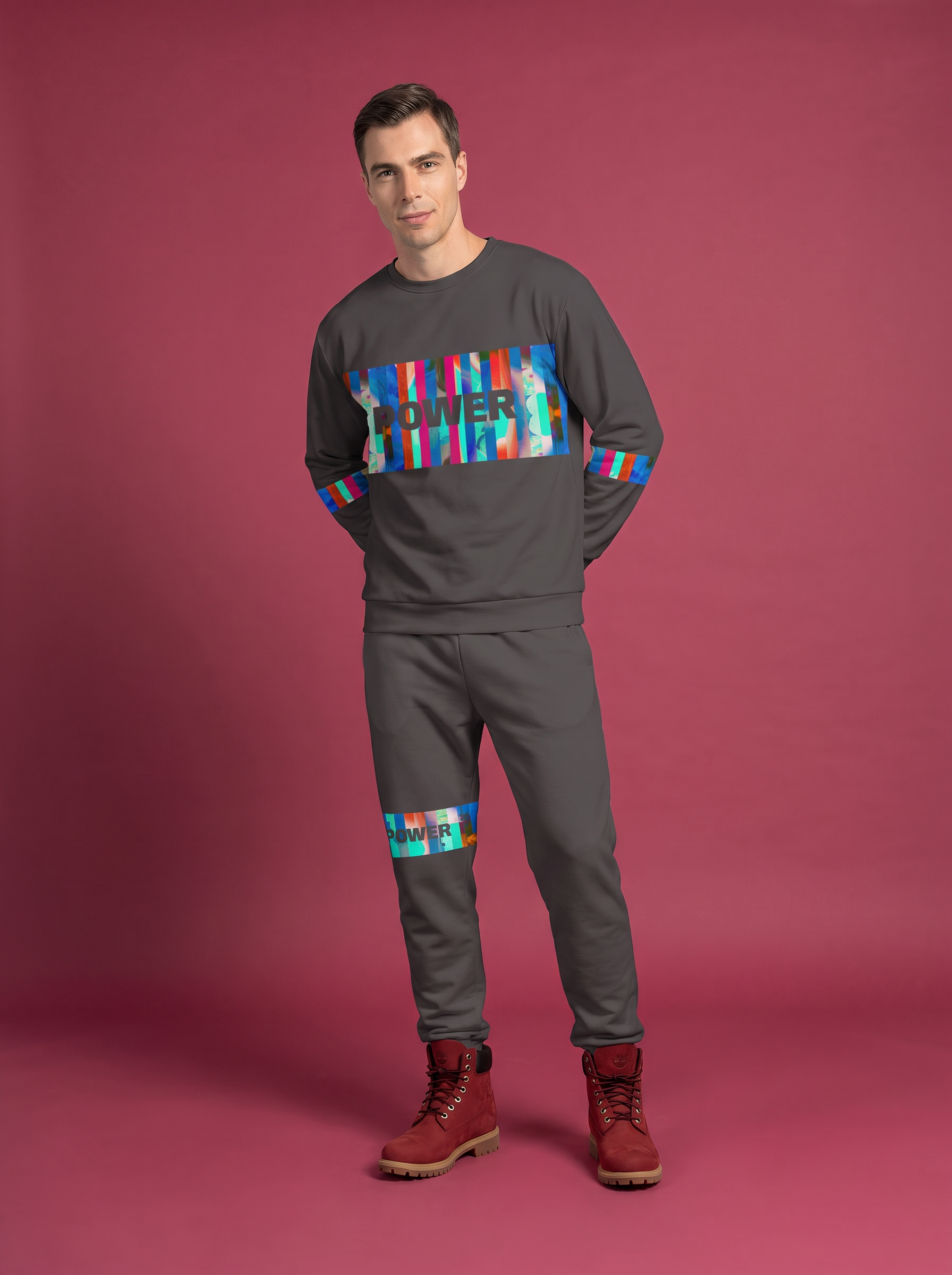 " POWER " Men's Sweatshirt (blue)