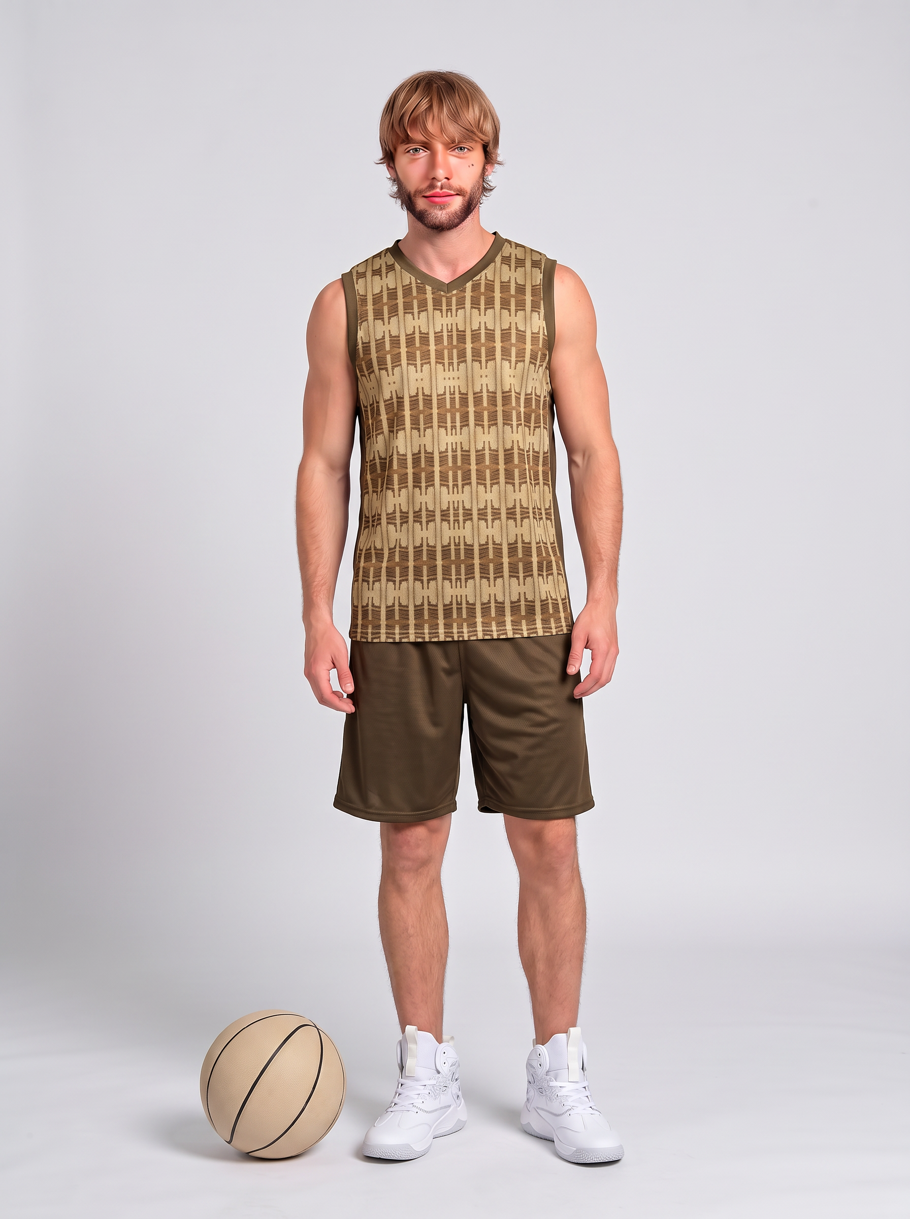 " Grown & Sexy " Recycled men's basketball jersey (chocolate)