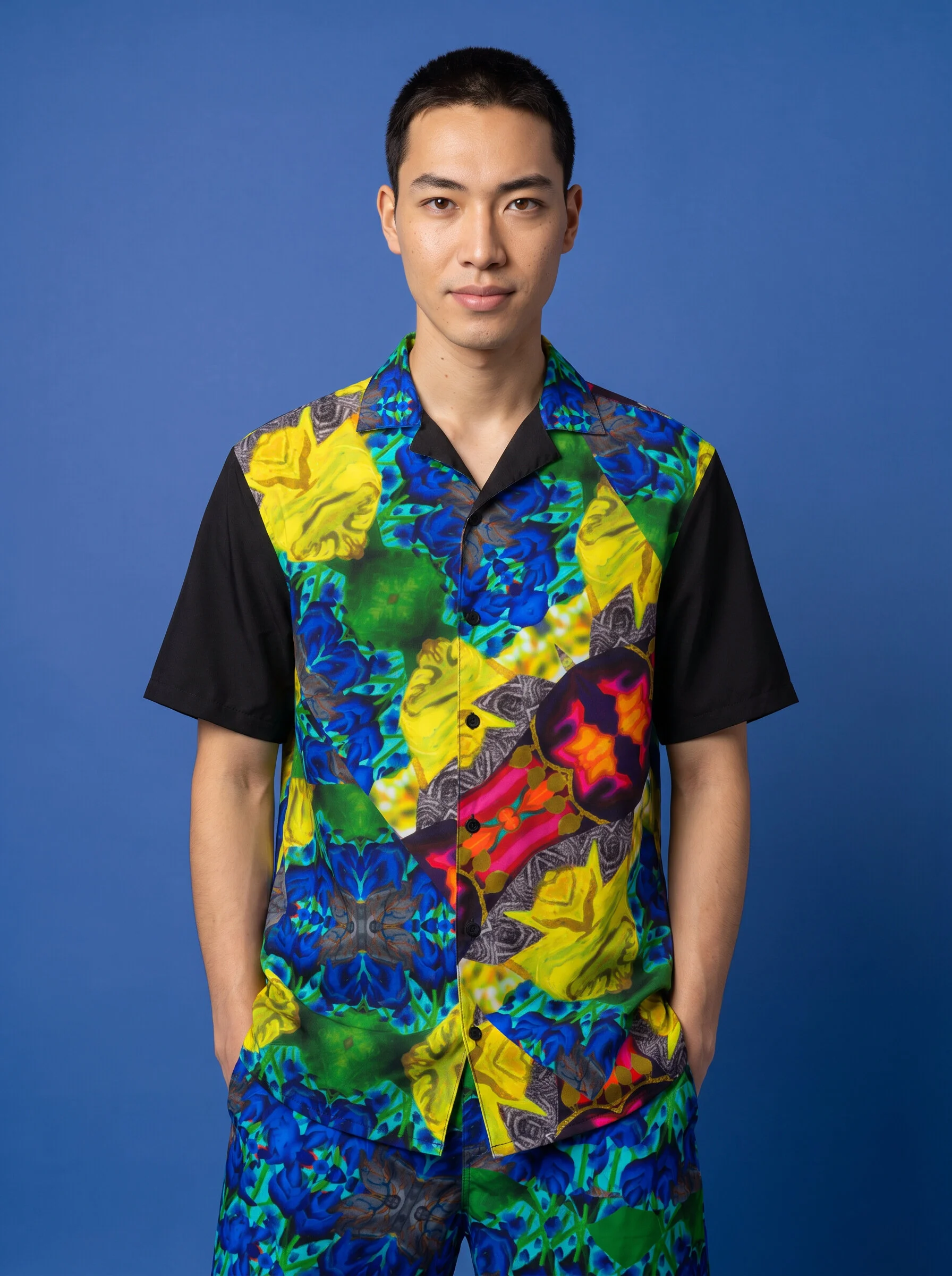 " Abstract Mind " Men's Loungewear Button Shirt (multicolored)