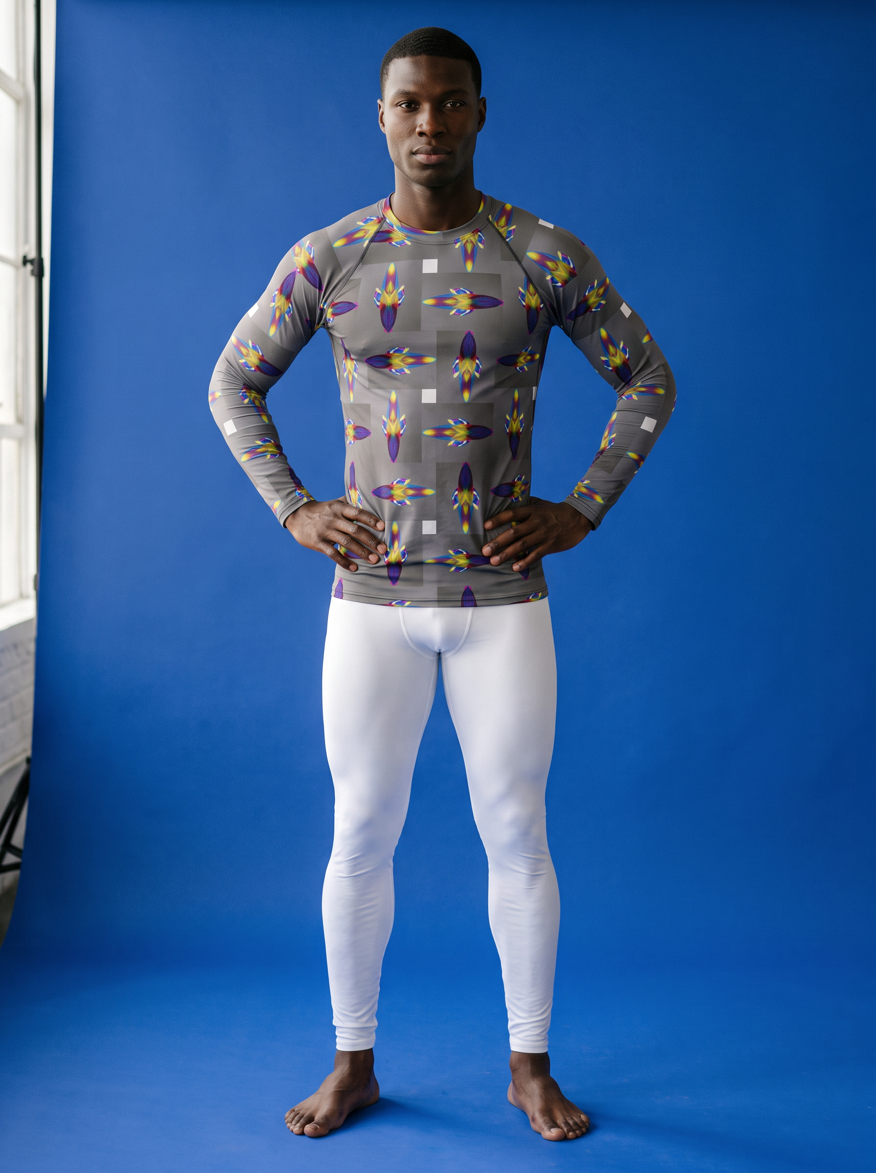 " Fishy " Men's Rash Guard (grey)