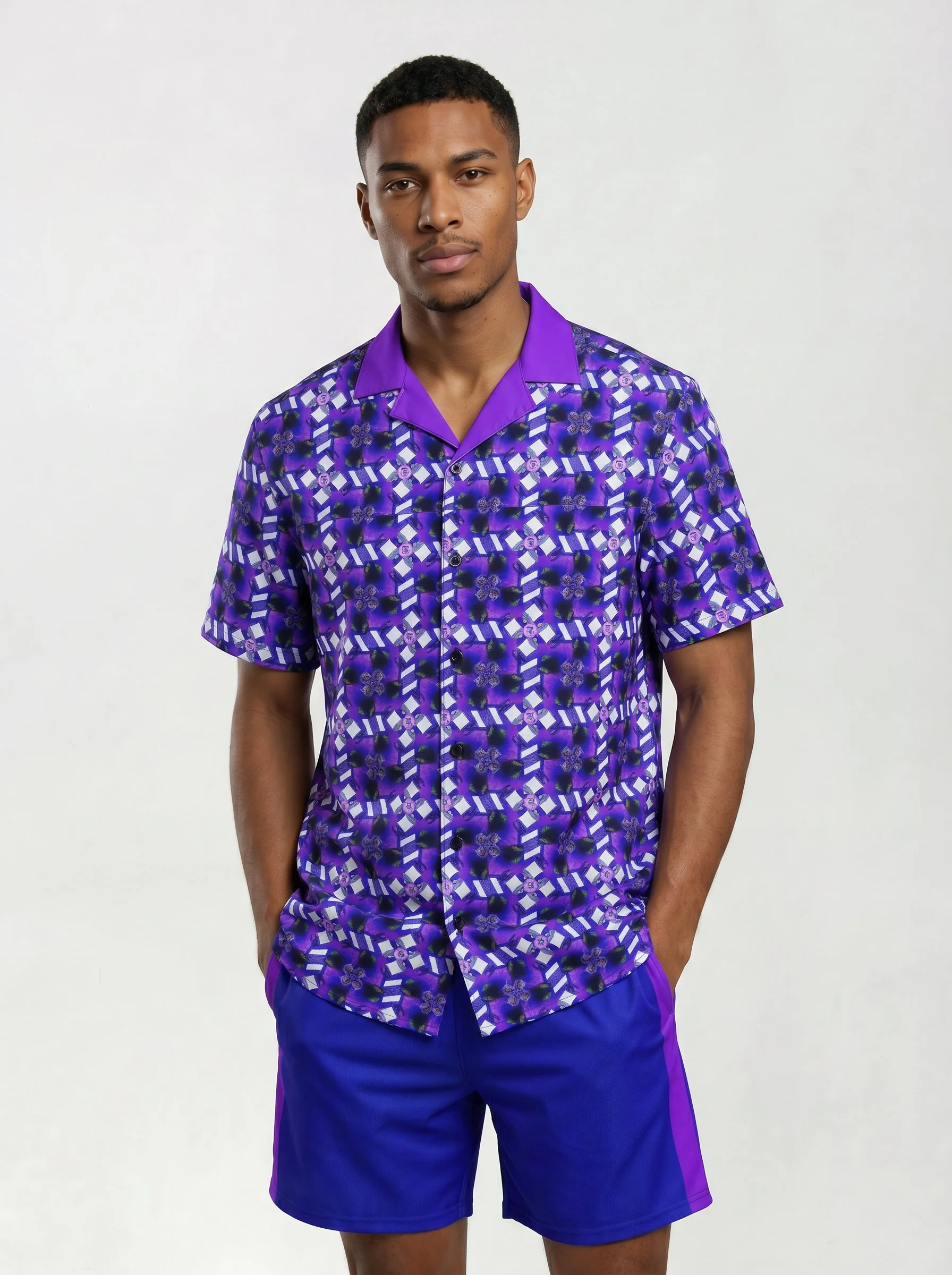 " Abstract Graphic " Men's Loungewear Button Shirt