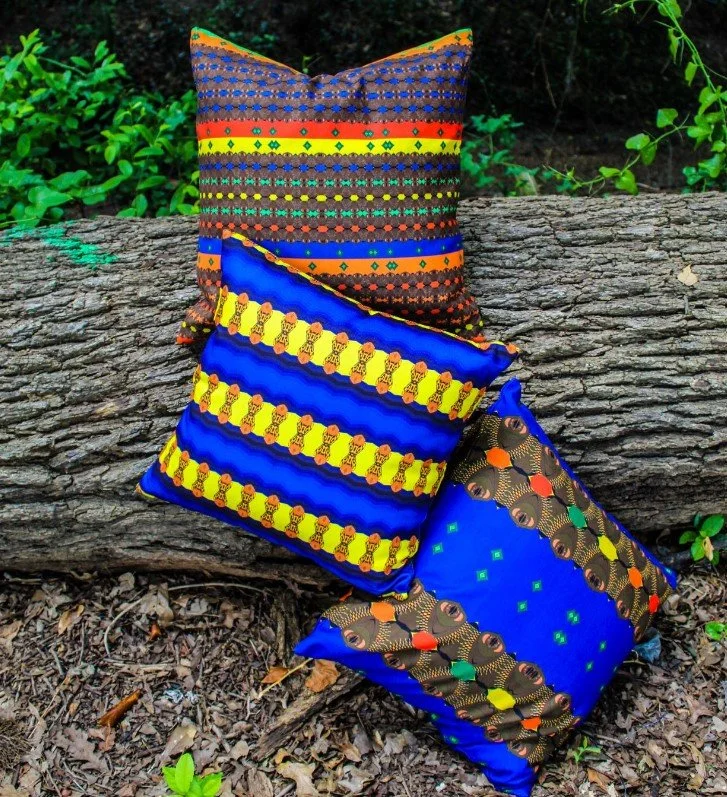 " Blue Village " 3PC Pillow Cover Set