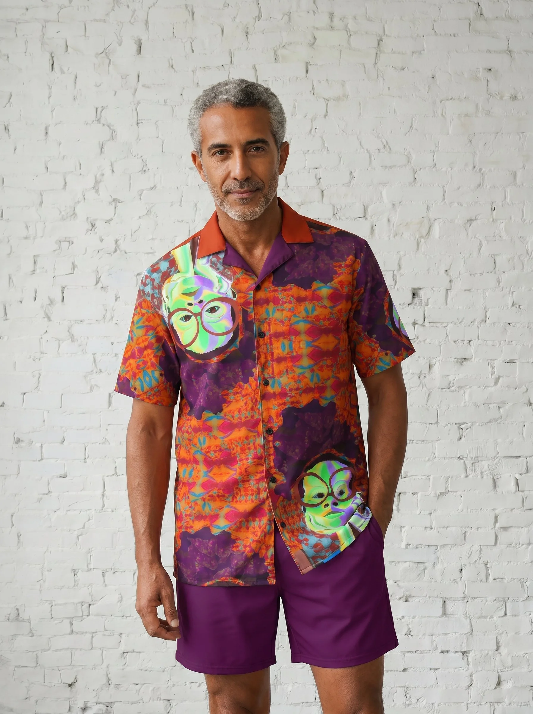 " Mischief "  Men's Loungewear Button Shirt (multicolored)