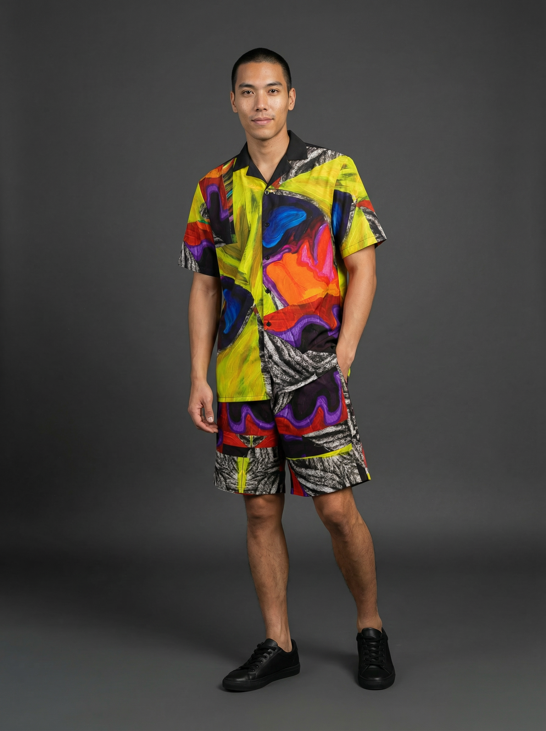 " Brush it Happy " Men's Loungewear Button Shirt