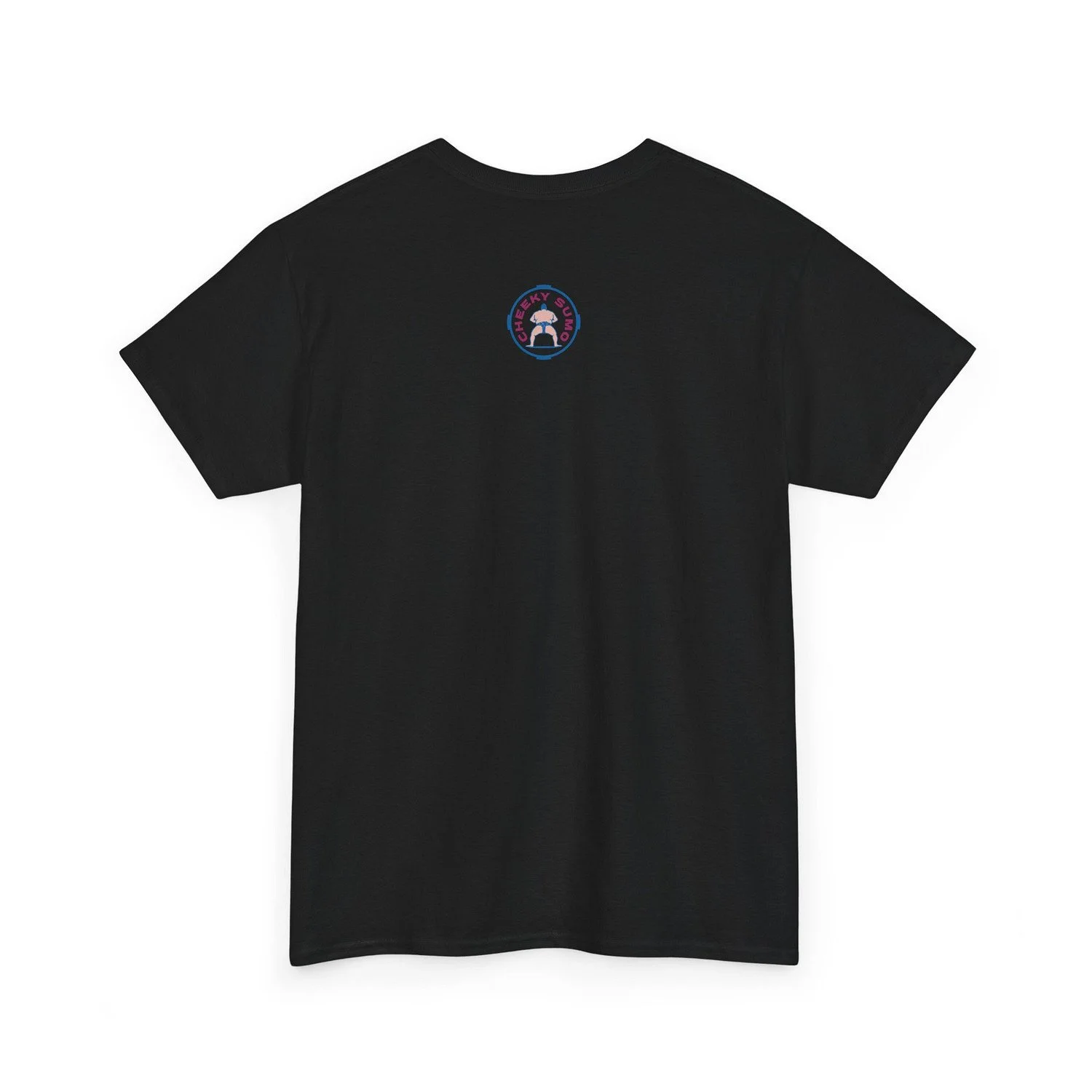 back of black Pure Pink Ura Magic tshirt featuring Cheeky Sumo logo