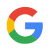 Google logo with a blue 'G', red, yellow, green, and blue colors