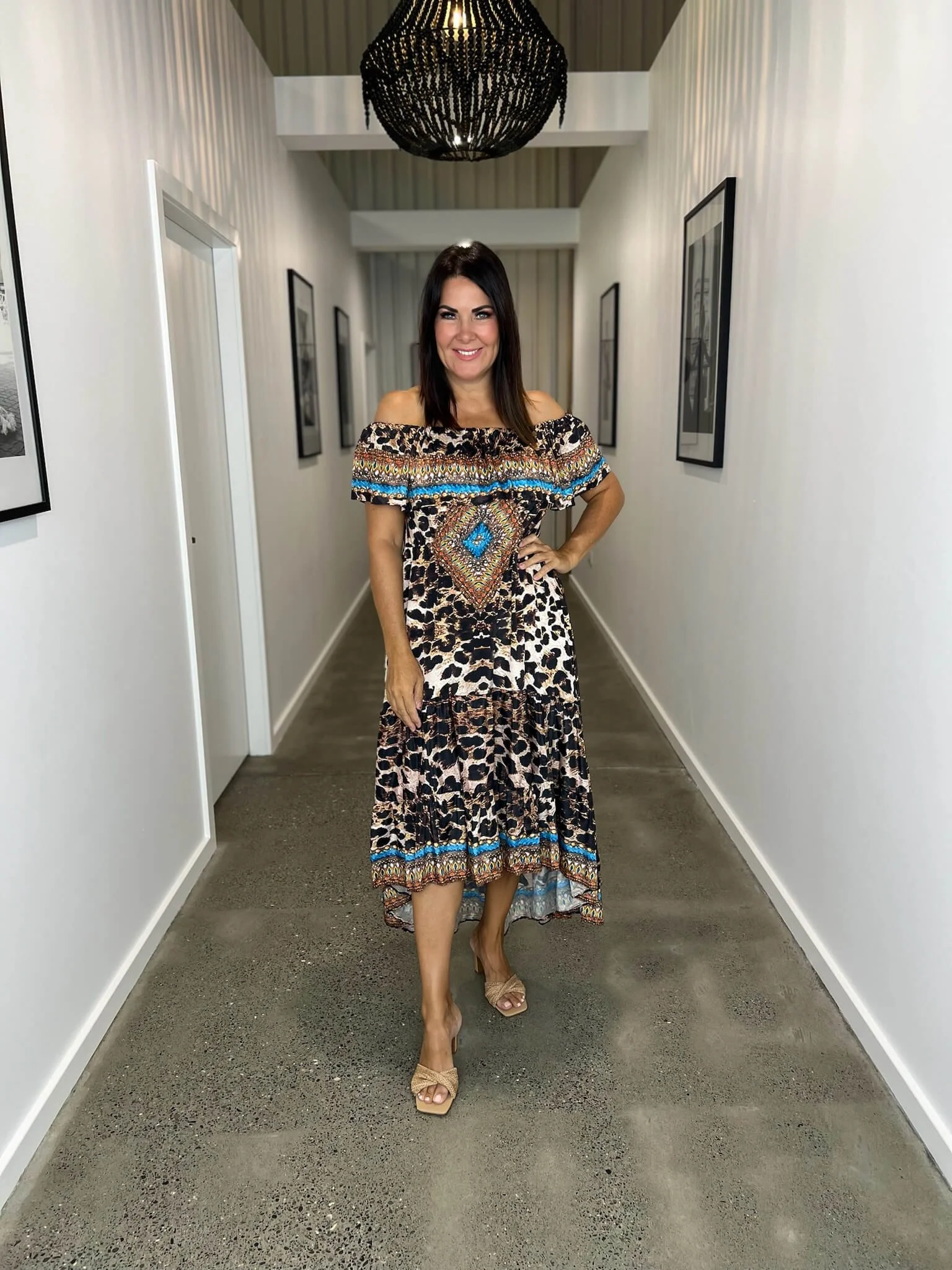 Hi-Lo Maxi Dress - Leopard Print