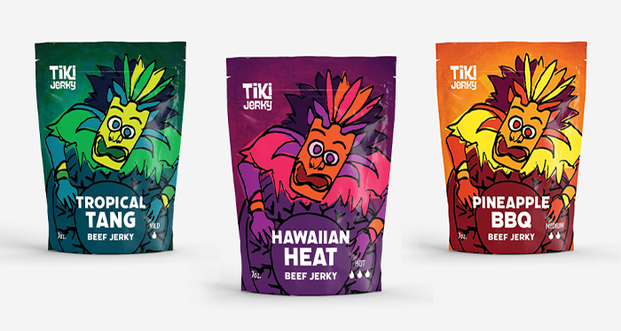 3 Jerky Bags Mockup
