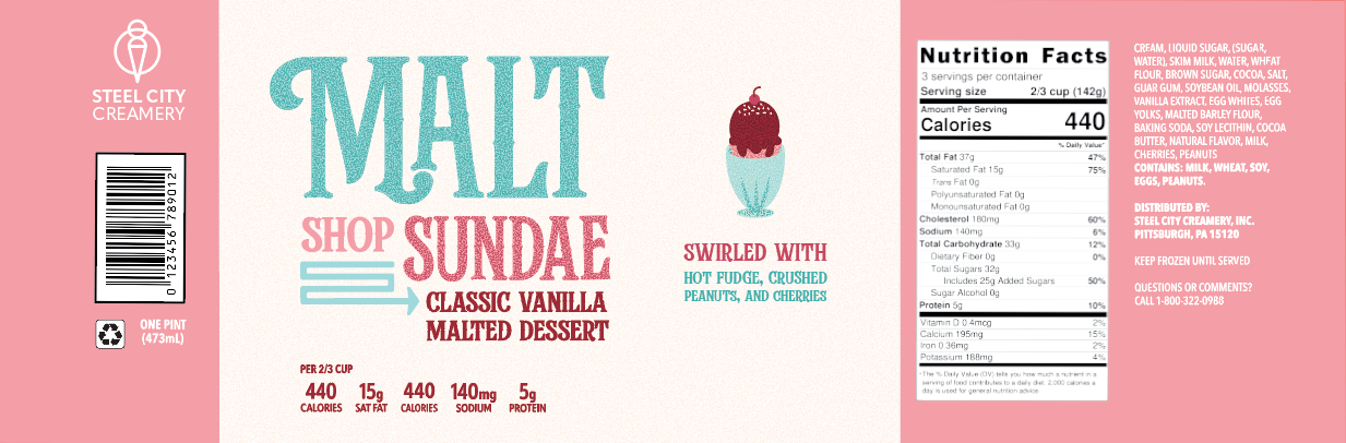 Malt Shop Sundae Label