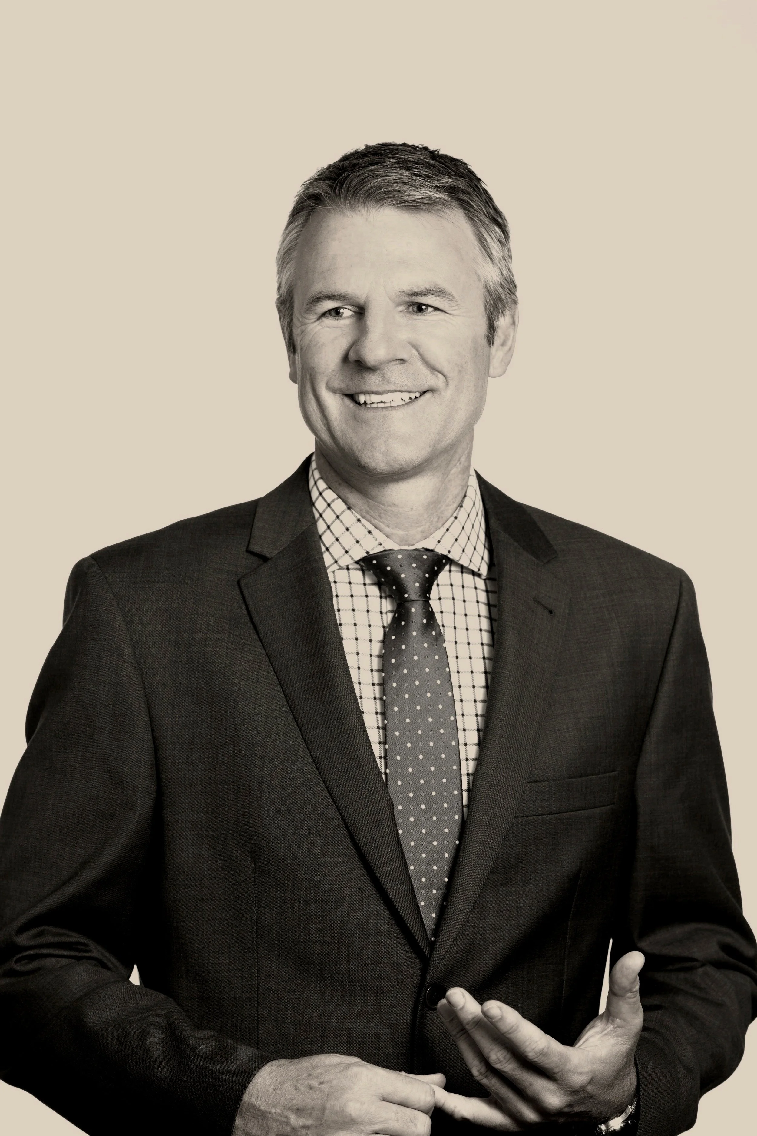 Andy Gowers black and white portrait