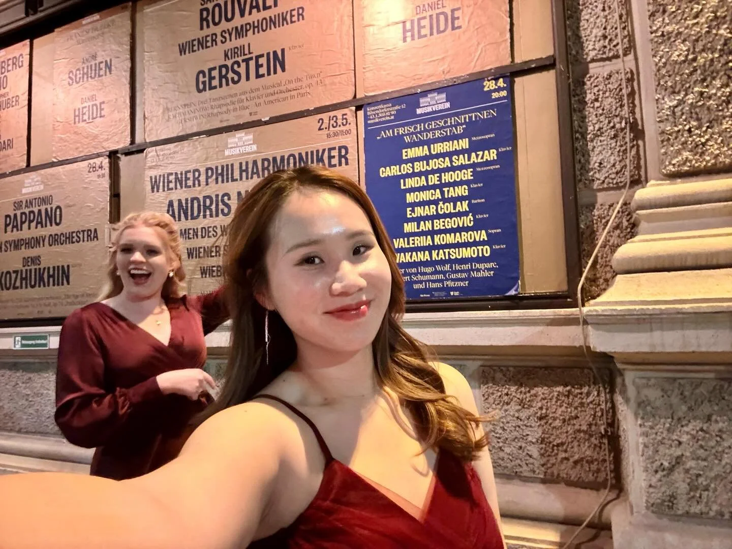 A milestone for us 🍷💃❤️
@musikverein.wien 
@mdwwien 

Programm:
Songs by Henri Duparc and Robert Schumann
L&rsquo;invitation au voyage (Duparc)
Abschied aus Frankreich (Schumann)
Extase (Duparc)
Gebet (Schumann)
Chanson triste (Duparc)
Abschied von