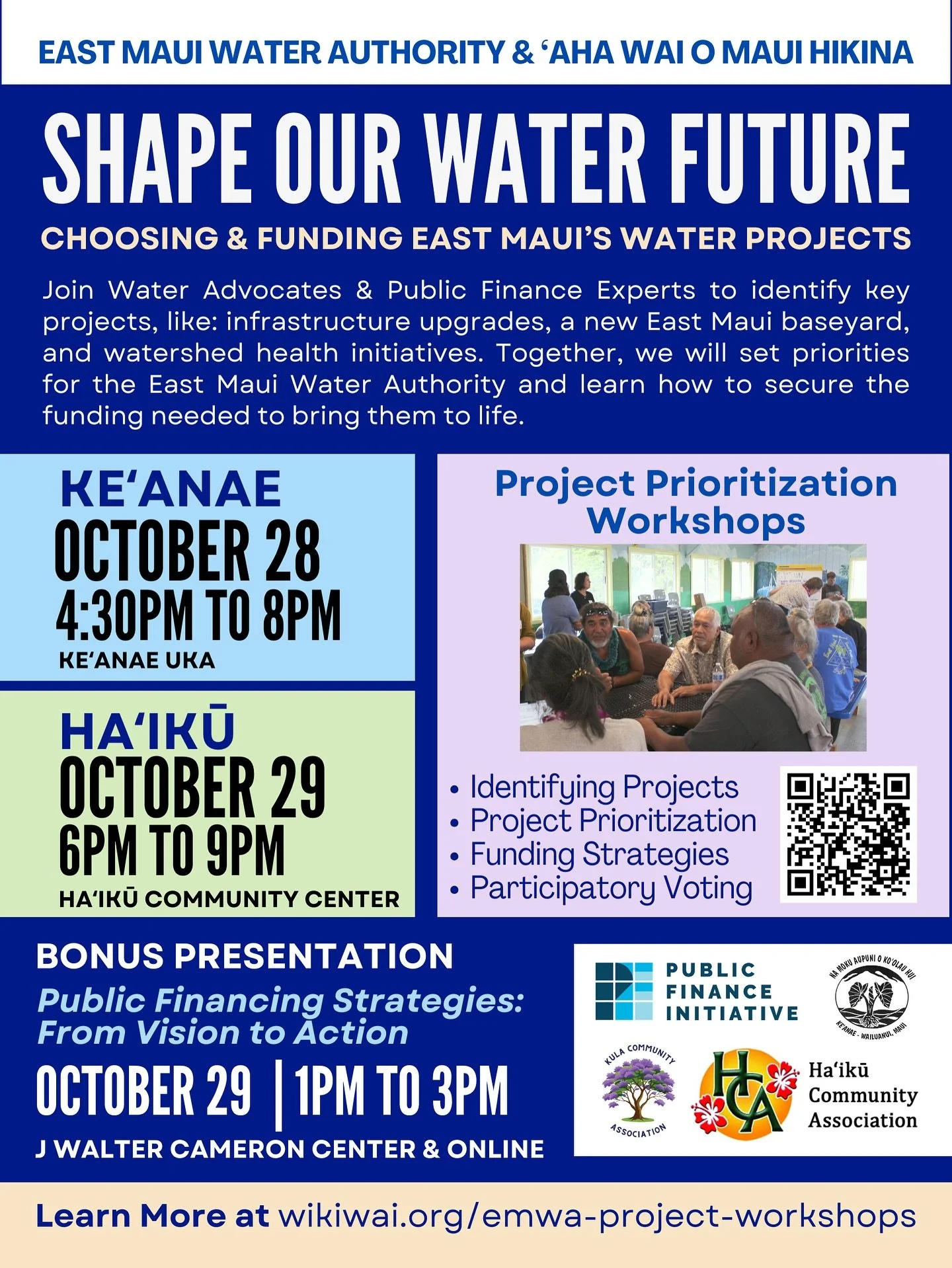 Hey if you care about who controls our water and what kind of water projects the county prioritizes… you should probably go to one of these meetings :) 
More info @wikiwai.maui