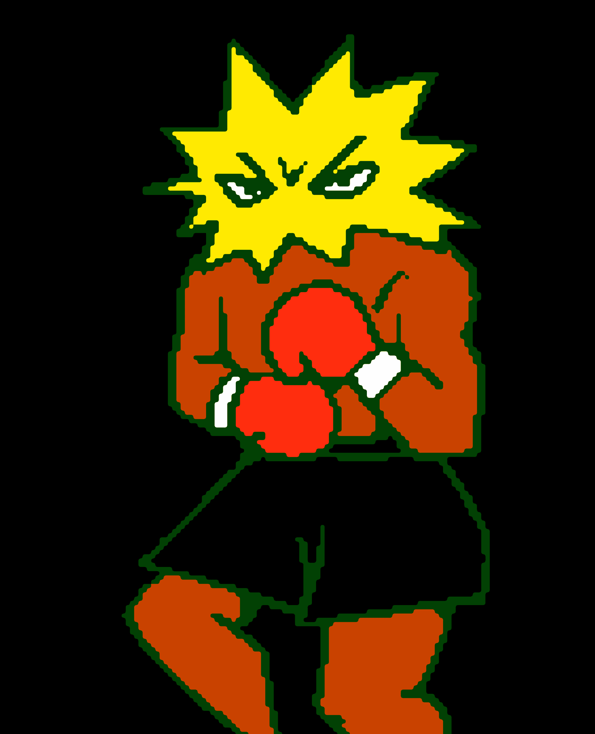 Boxer personal illustration by Chris Martin – bold pixel art style fighter character in yellow, red and brown on black background, personal print artwork
