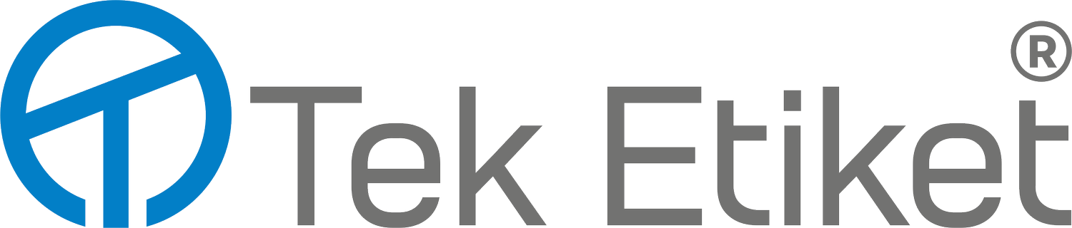 Logo of Tek Etiket, a blue circle with a stylized 'T' inside.