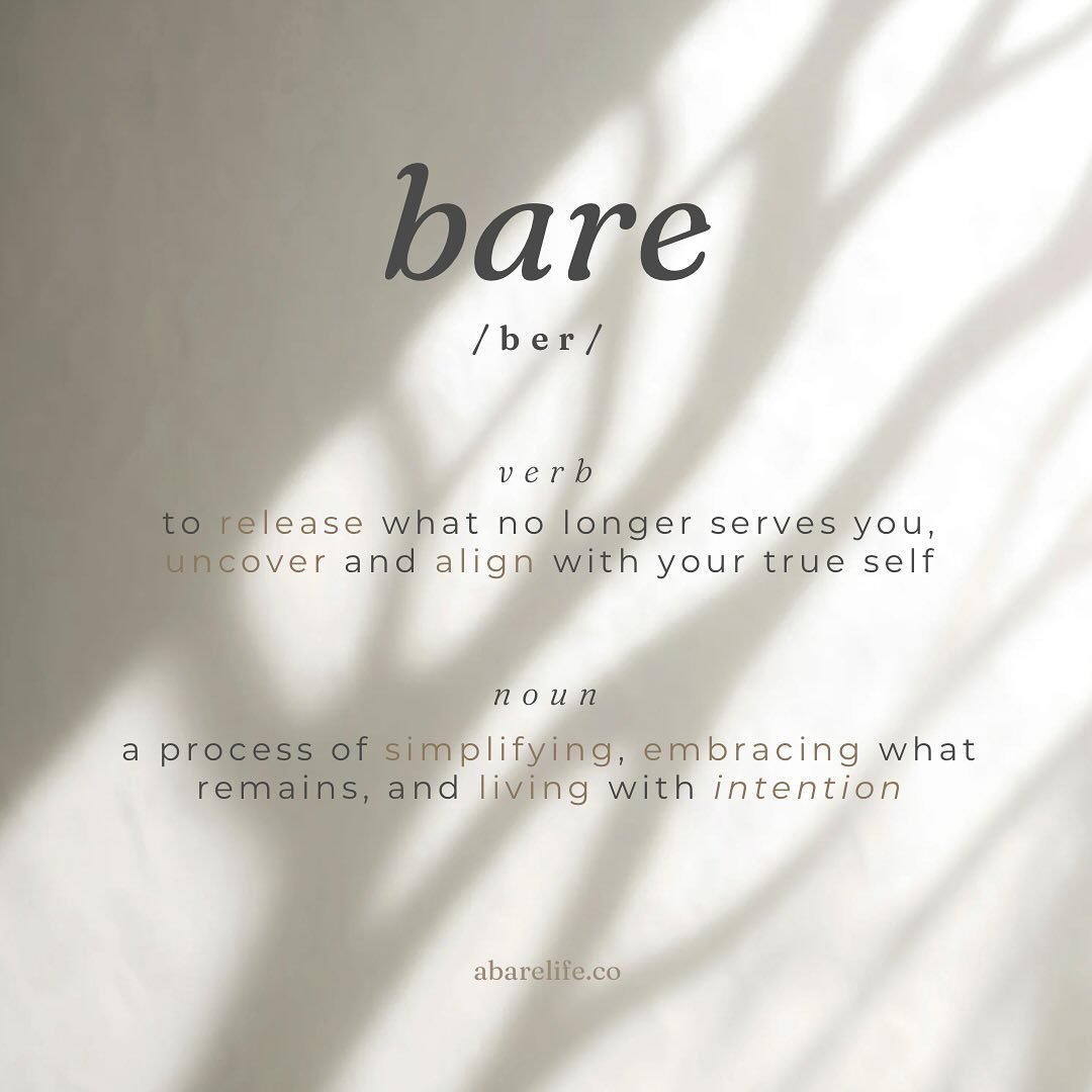 &lsquo;𝒃𝒂𝒓𝒆&rsquo; has taken on a deeper meaning for me this year&mdash; it began as a call to action and has grown into a guiding philosophy. 

being and living 𝘣𝘢𝘳𝘦 has transformed my life, bringing me peace and joy in knowing who I truly a