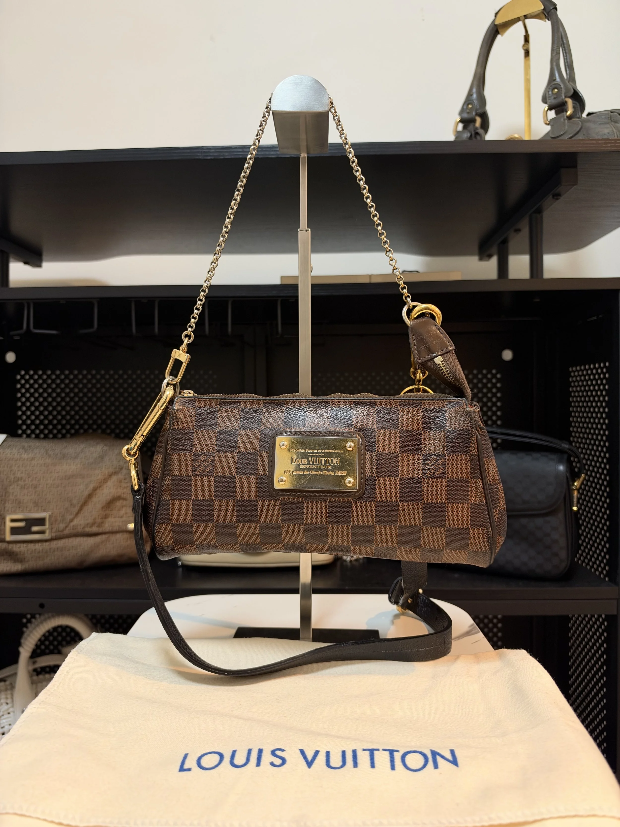 Louis Vuitton Damier Eva Pochette Pouch