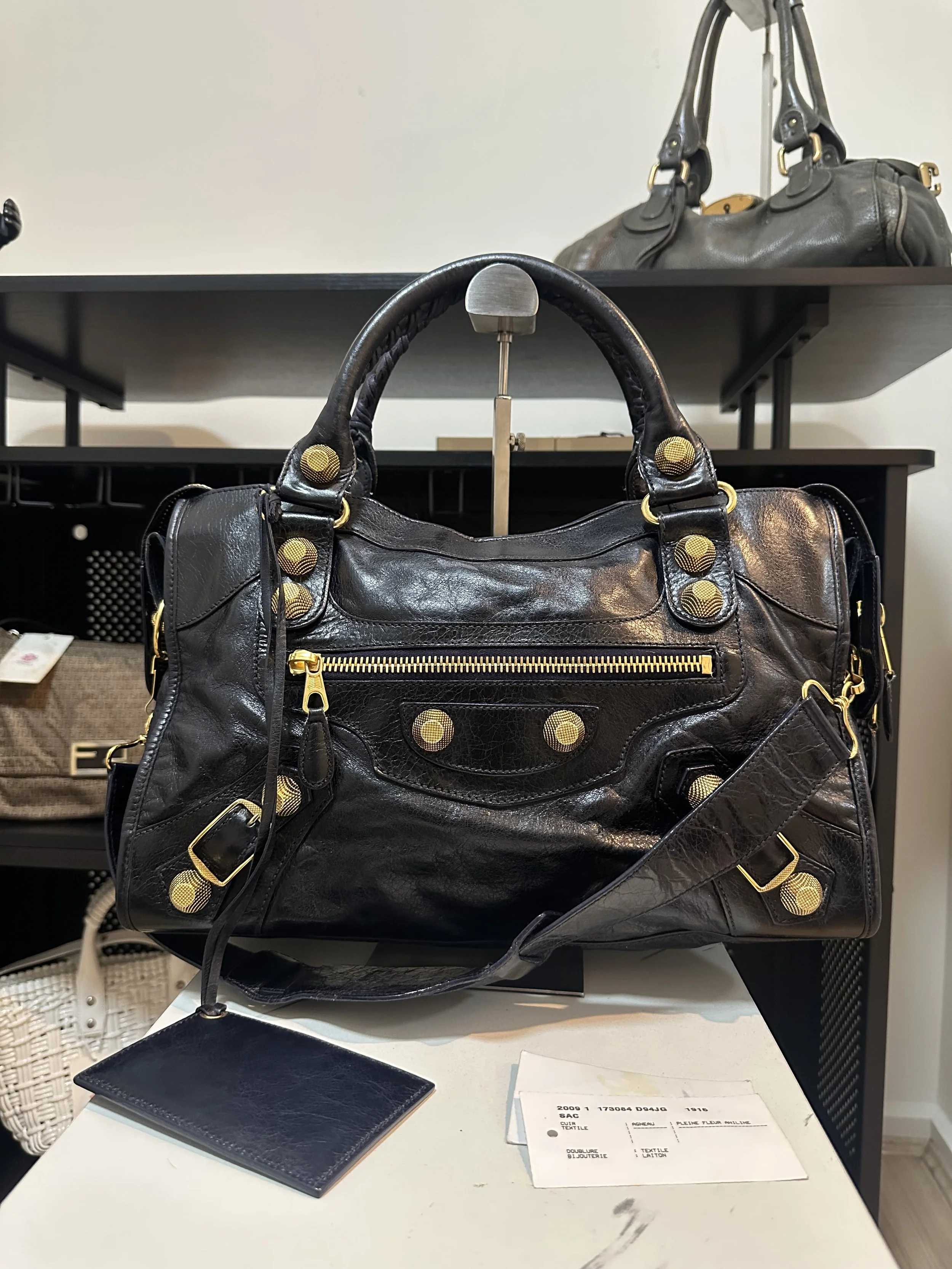 Balenciaga Dark Purple Leather Giant 21 Large City Bag
