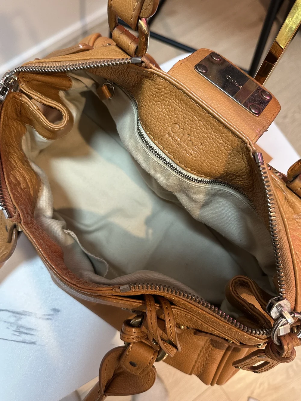 Chloe Paddington Brown Camel Leather Boston Bag (Medium) — Khukhi 's