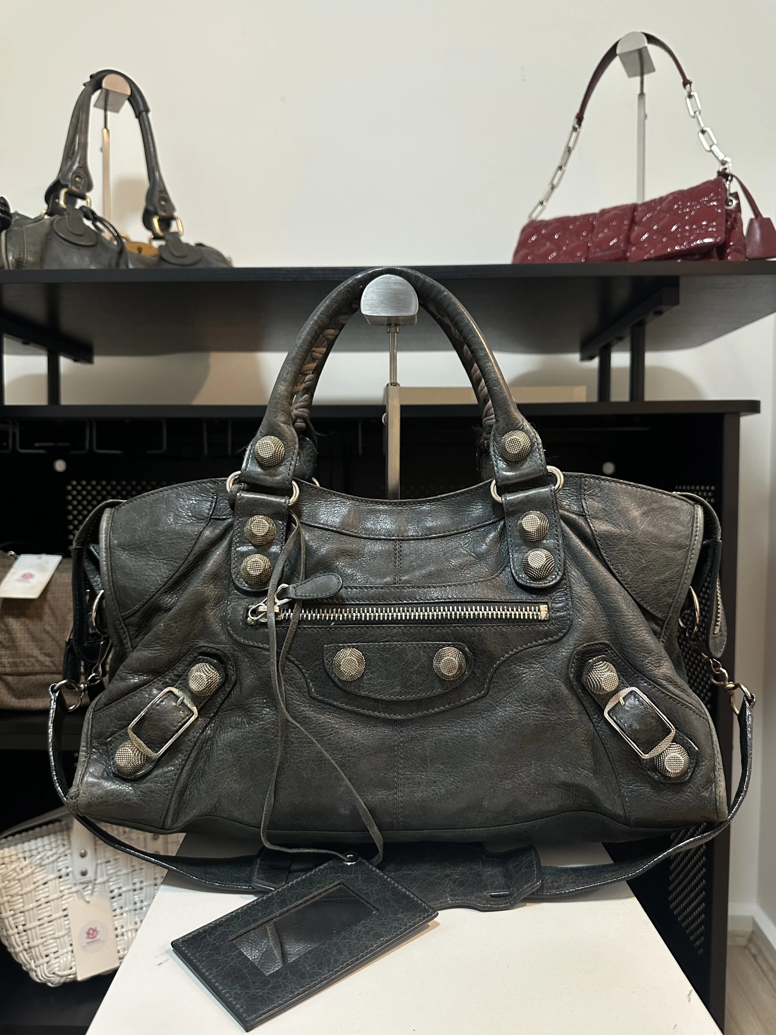 Balenciaga Dark Grey Leather Giant 21 Part-Time City Bag