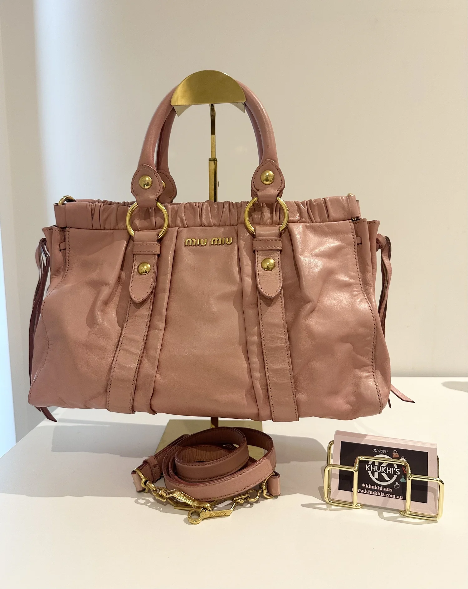Miu Miu Pink Vitello Lux Leather Bag — Khukhi 's